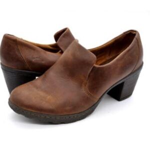 Born Concept boc Carla Brown Oiled Leather Lug Sole Booties boot Shoes 8.5